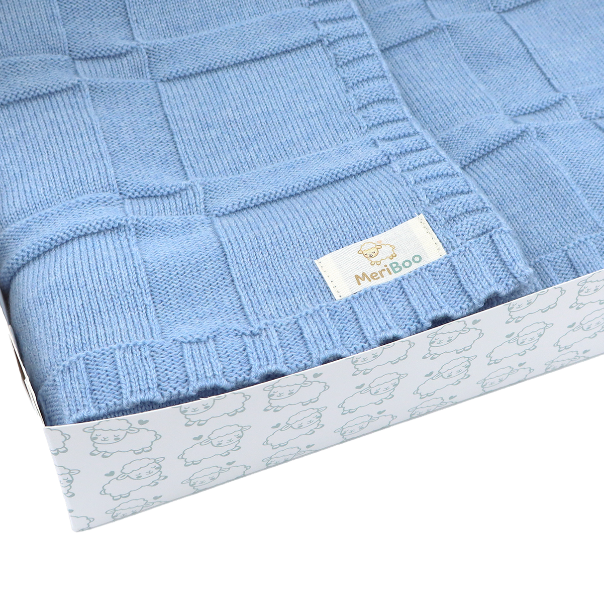 Luxuriöse Babydecke aus 100 % zertifizierter Merinowolle – 100 x 80 cm.