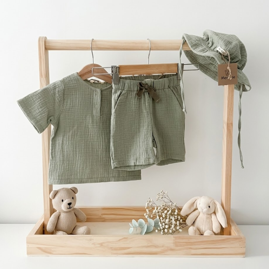 MeriBoo – Basisset aus 100 % Bio-Musselin „Mini Essentials Summer“