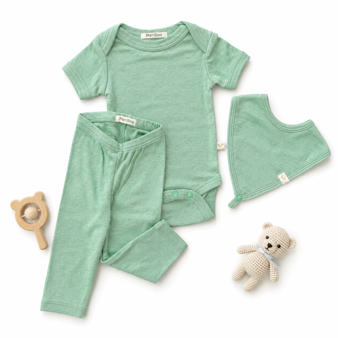 MeriBoo – Basisset aus 100 % zertifizierter feiner Merinowolle „Mini Essentials Spring“