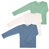 3er-Set Langarmshirts aus 100 % zertifizierter feiner Merinowolle