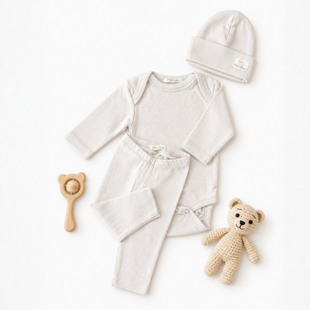 MeriBoo – Basis-Set aus 100 % zertifizierter feiner Merinowolle „Mini Essentials“