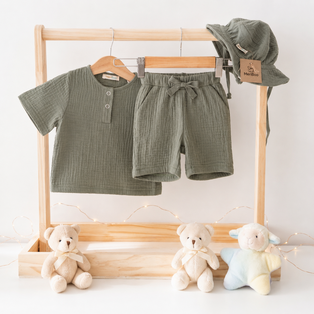 MeriBoo – Basisset aus 100 % Bio-Musselin „Mini Essentials Summer“