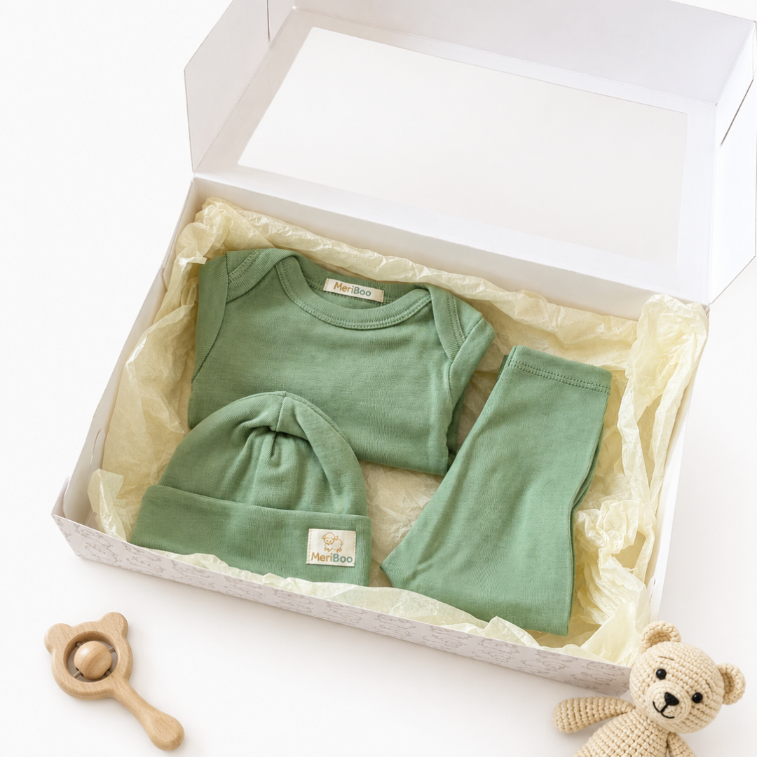 MeriBoo – Basis-Set aus 100 % zertifizierter feiner Merinowolle „Mini Essentials“