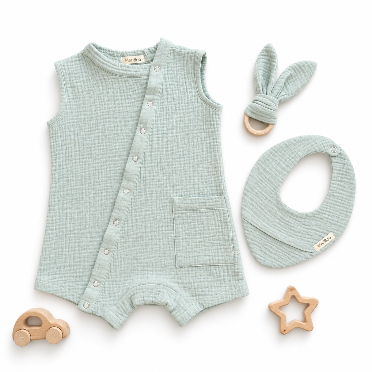 Set „Little Explorer“ aus 100 % Bio-Musselin
