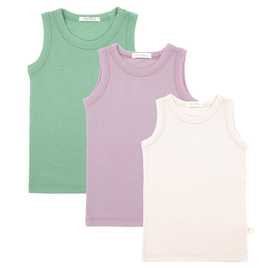 3er-Set Unterhemden aus 100 % zertifizierter feiner Merinowolle