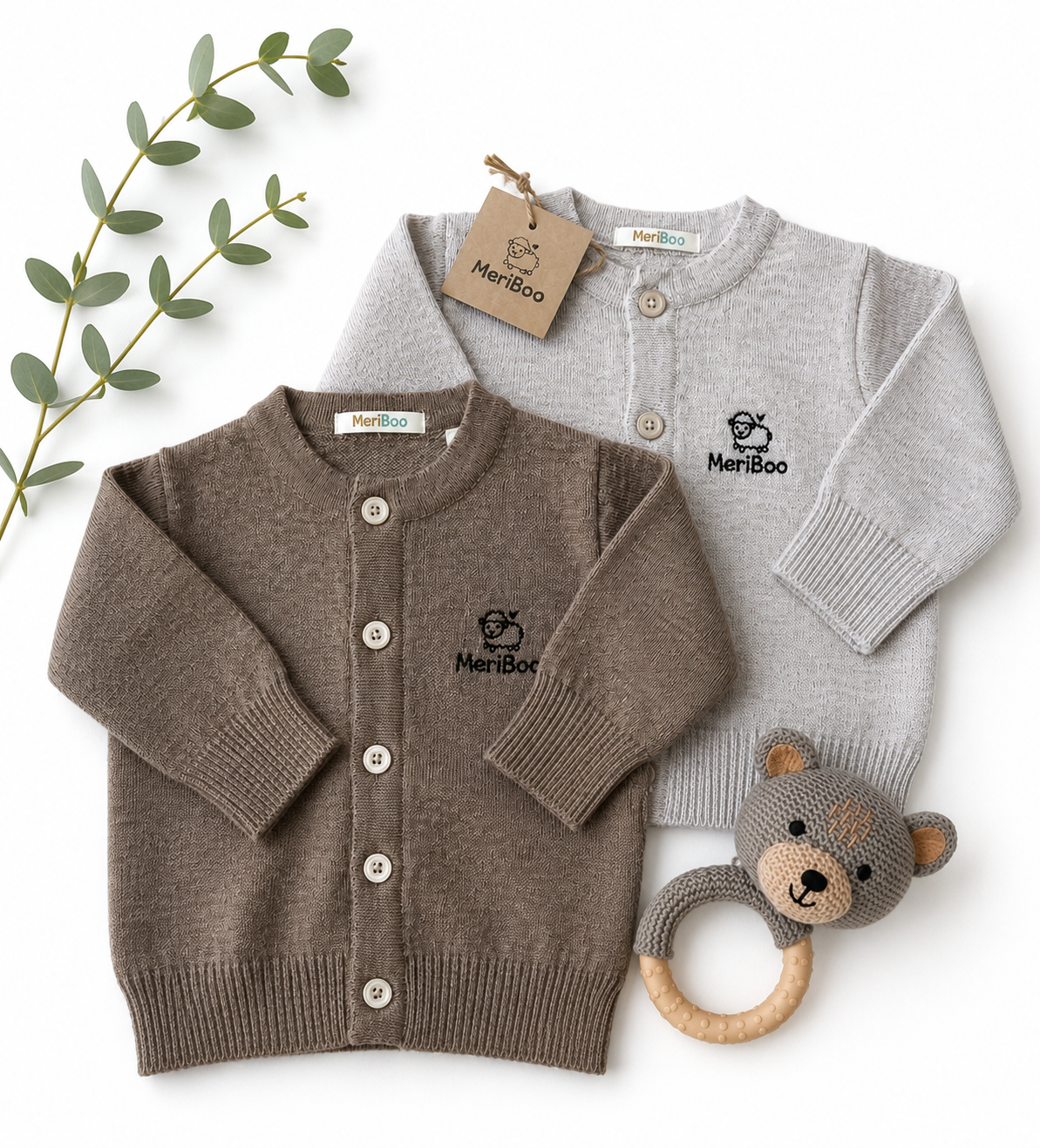 Strickjacke aus 100 % organischer Merinowolle