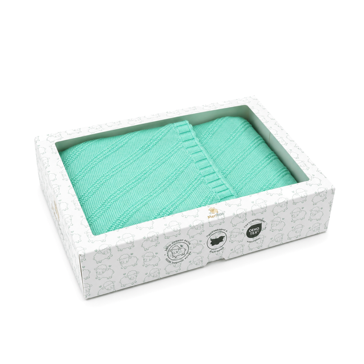 Luxuriöse Babydecke aus 100 % zertifizierter Merinowolle – 80 x 80 cm