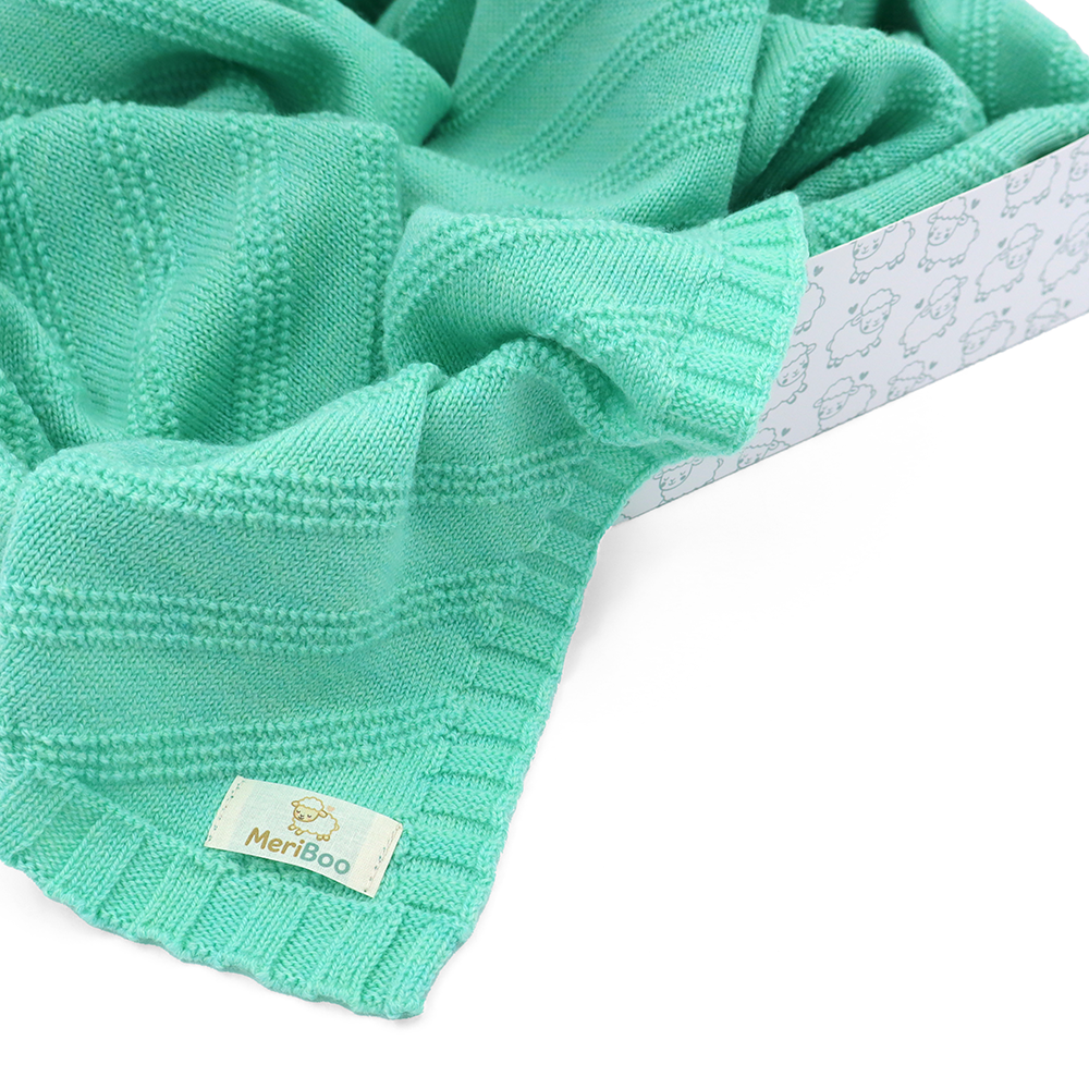Luxuriöse Babydecke aus 100 % zertifizierter Merinowolle – 80 x 80 cm