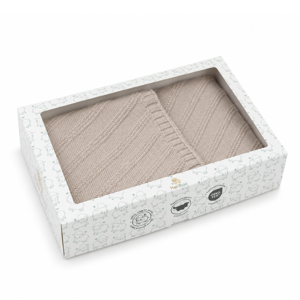 Luxuriöse Babydecke aus 100 % zertifizierter Merinowolle – 80 x 80 cm