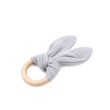 Baby-Beißring mit Öhrchen aus 100 % Bio-Musselin