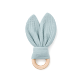 Baby-Beißring mit Öhrchen aus 100 % Bio-Musselin
