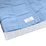 Luxuriöse Babydecke aus 100 % zertifizierter Merinowolle – 100 x 80 cm.