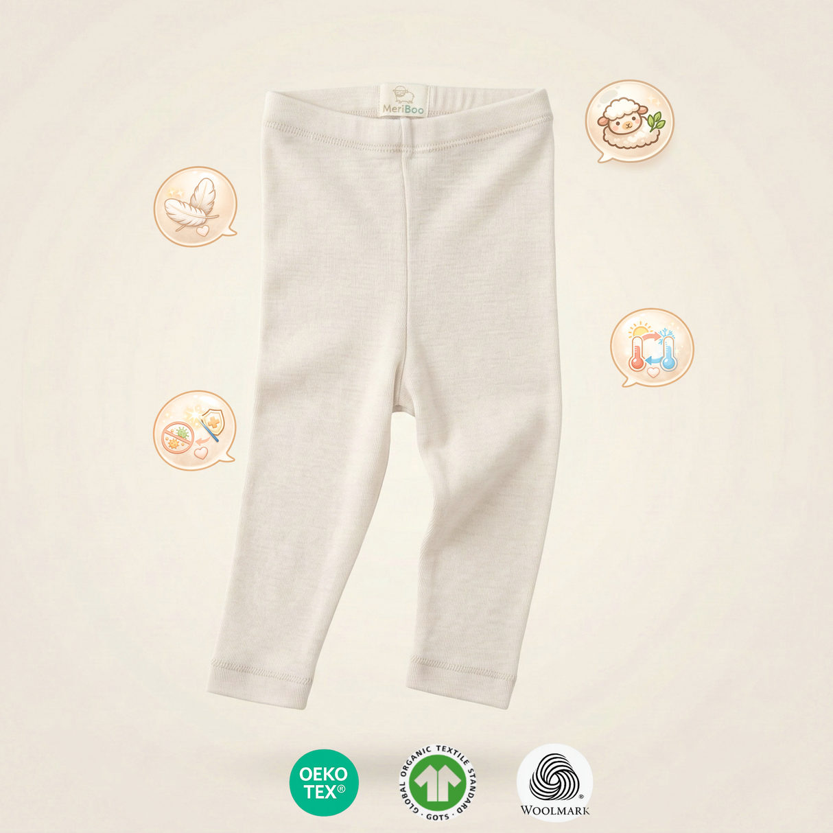 MeriBoo – Set aus 100 % zertifizierter feiner Merinowolle „Mini Active“