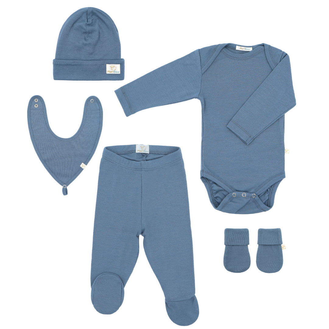 Geburtsset aus zertifizierter feiner Merinowolle „Newborn Essentials Plus“