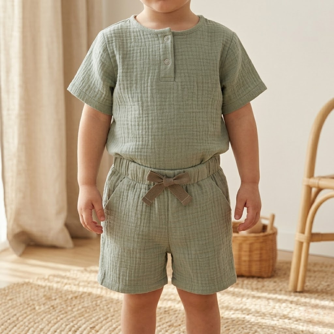 MeriBoo – Basisset aus 100 % Bio-Musselin „Mini Essentials Summer“