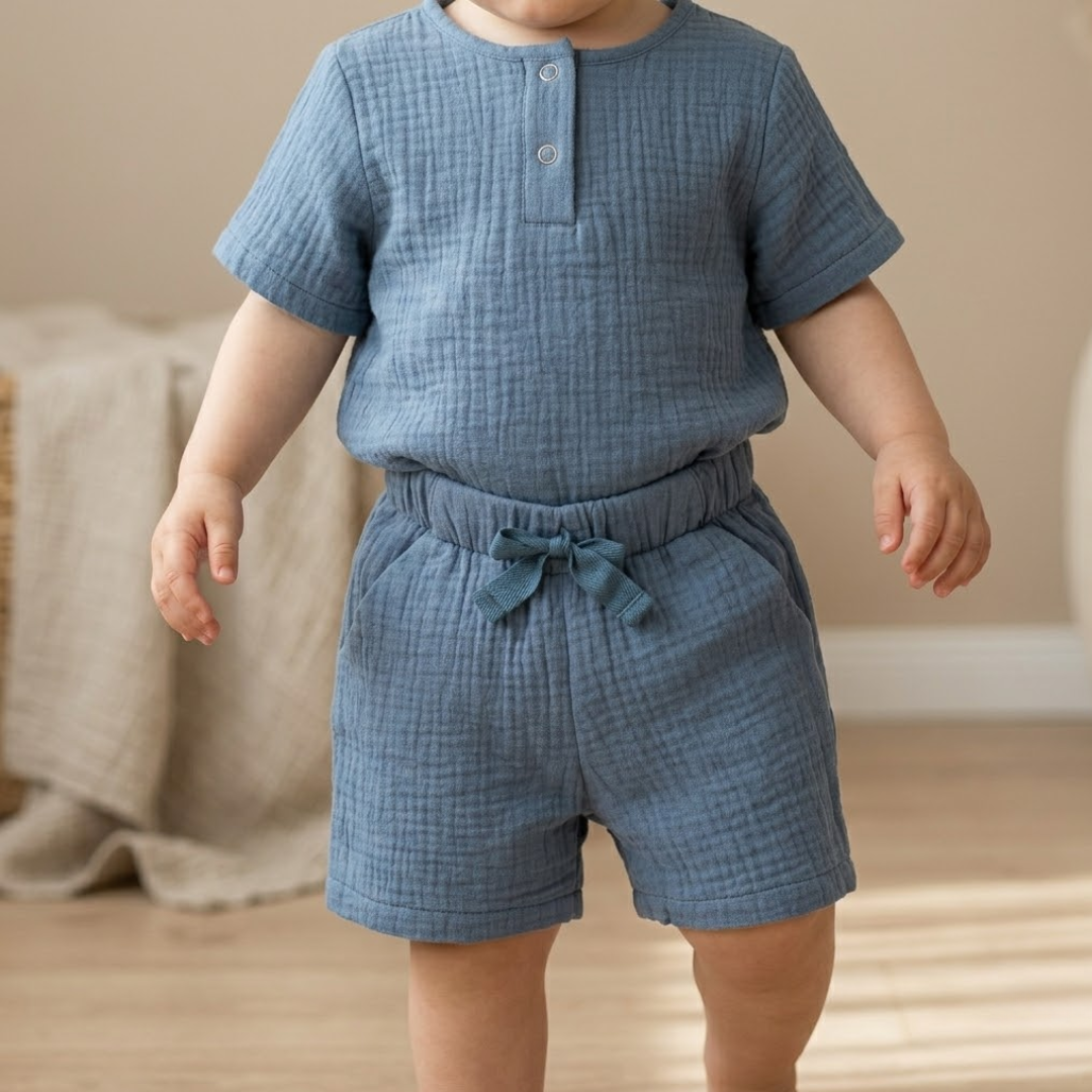 MeriBoo – Basisset aus 100 % Bio-Musselin „Mini Essentials Summer“