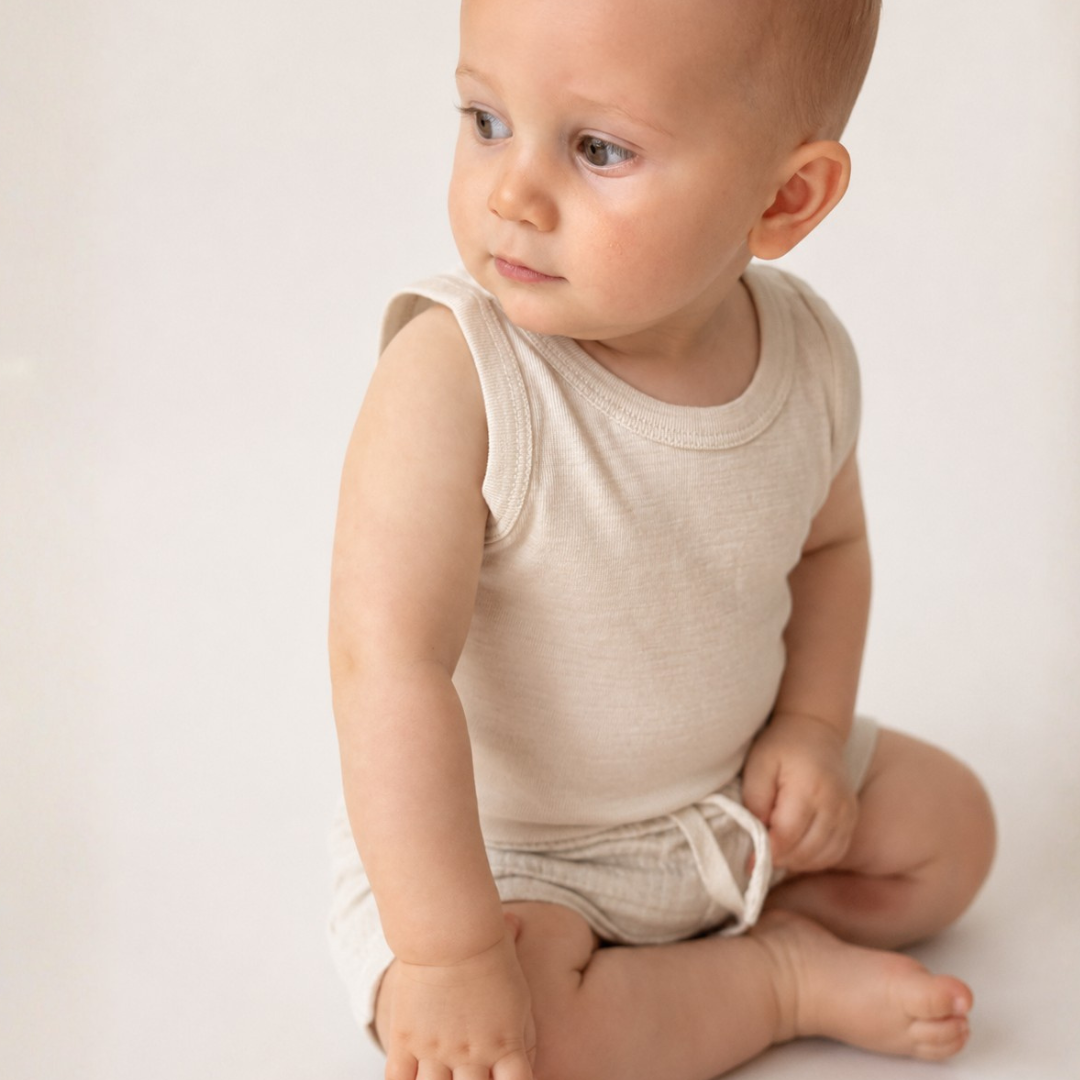 Kinder-Unterhemd aus 100 % feiner Bio-Merinowolle