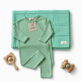 MeriBoo-Set – Strampler + Decke aus 100 % zertifizierter Merinowolle „Sweet Dreams“