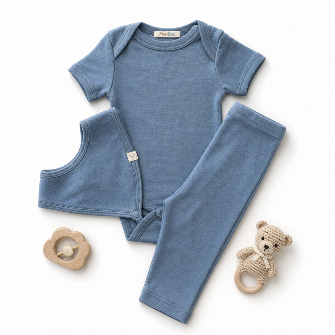 MeriBoo – Basisset aus 100 % zertifizierter feiner Merinowolle „Mini Essentials Spring“