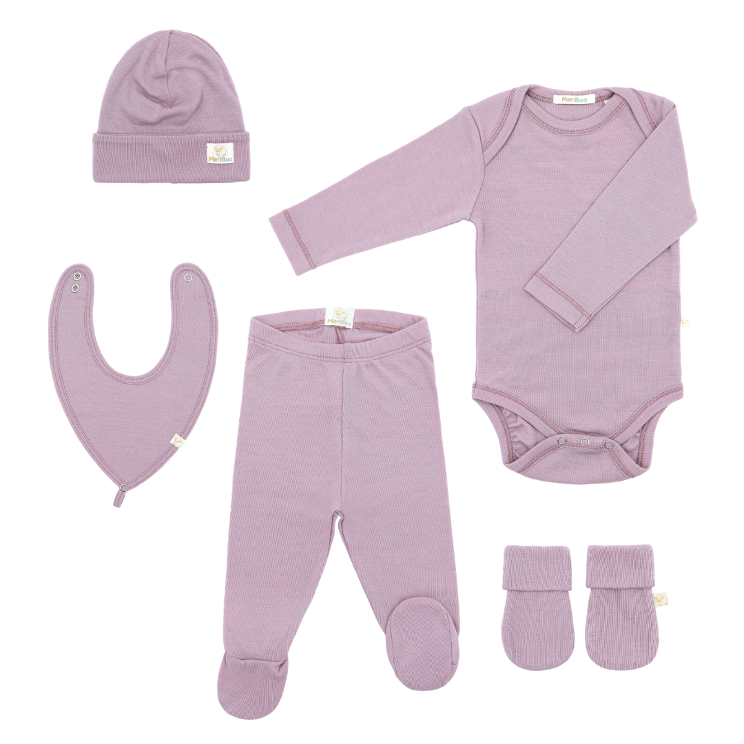 Geburtsset aus zertifizierter feiner Merinowolle „Newborn Essentials Plus“
