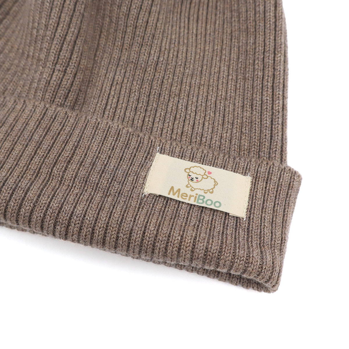 Mütze aus 100 % organischer gestrickter Merinowolle für Babys und Kinder