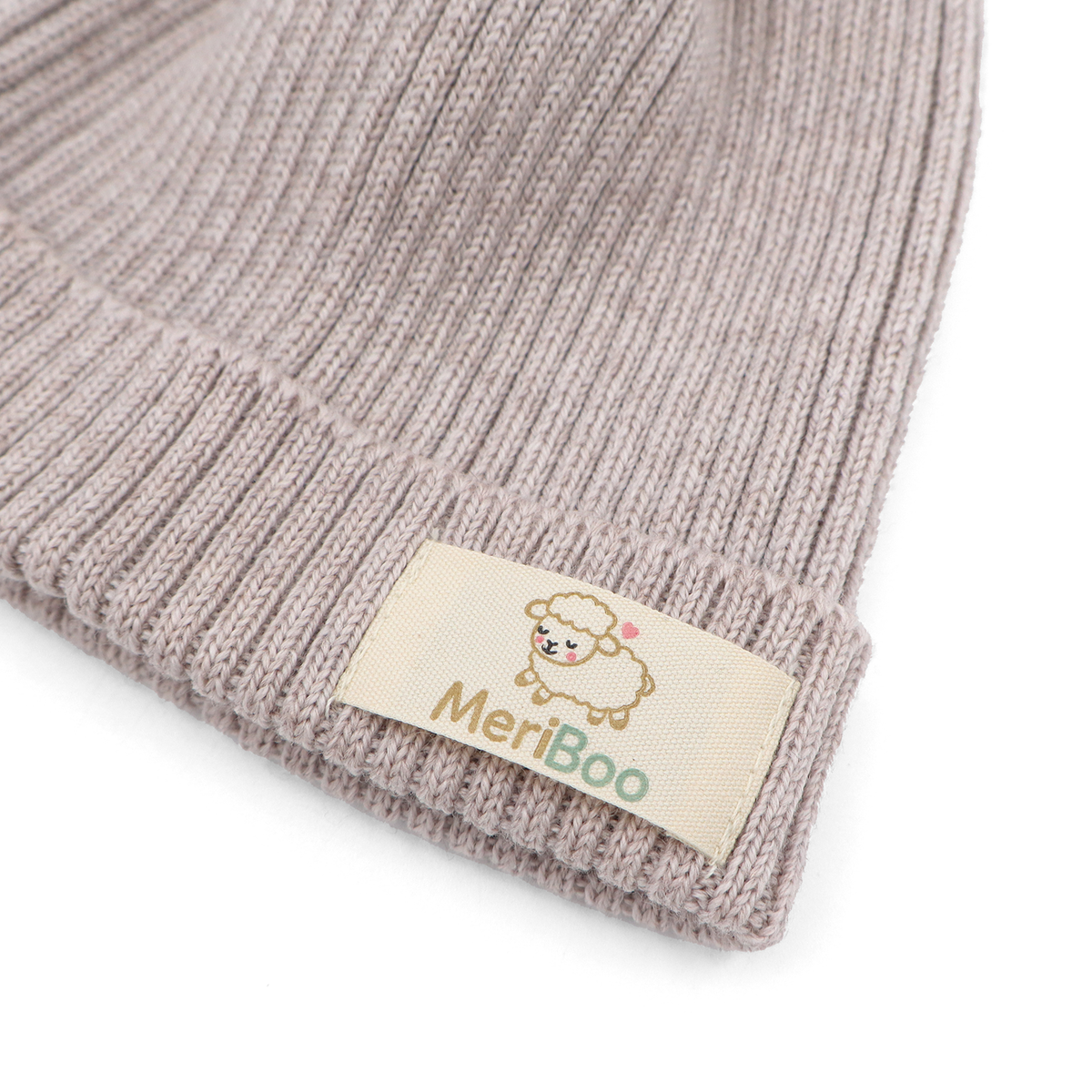 Mütze aus 100 % organischer gestrickter Merinowolle für Babys und Kinder